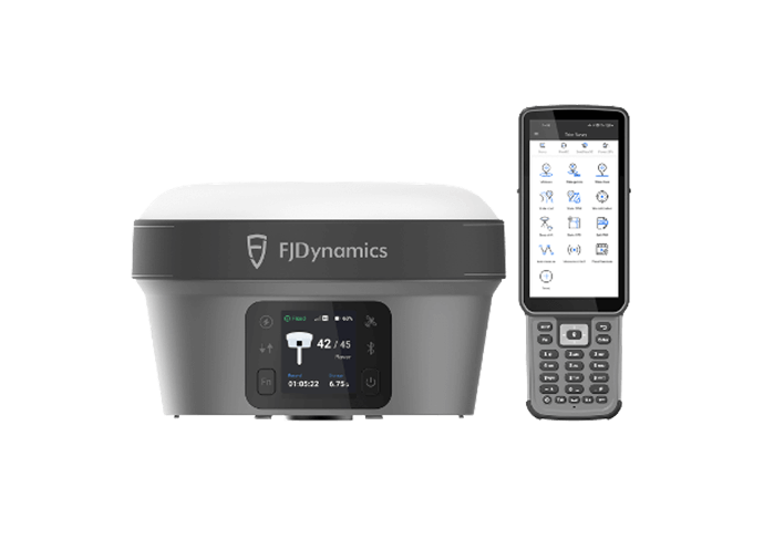 Highly integrated RTK GNSS system with IMU-based tilt survey and visual positioning. Measure points and coordinates with AR stakeout and tilt compensation.
